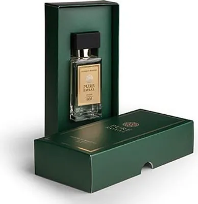A perfume bottle displayed in its packaging.
