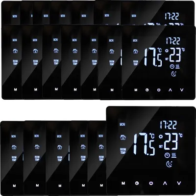 Zdjęcie produktu dla 20X Cyfrowy termostat pokojowy do ogrzewania wody Programowalny regulator temperatury do ogrzewania podłogowego Termometr wewnętrzny Termos ścienny, czarny