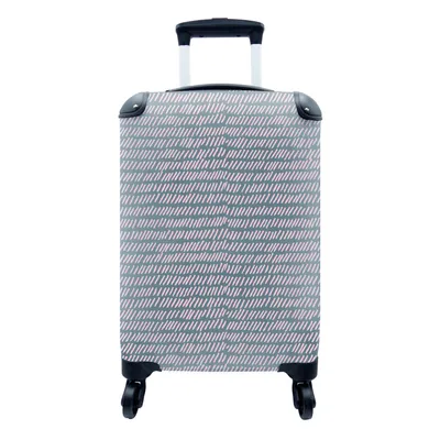 Produktbild von MuchoWow® Koffer Handgepäck Trolley Rollkoffer Kleine Reisekoffer mit 4 Rollen - Design - Rosa - Muster - Cabin Size < 55x40x23 cm & 55x40x20 cm - Fotokoffer - Kabinenkoffer - Boardgepäck - Reise-Box - Reisekoffer - Reisegepäck - Koffer mit Bild - Trolley für Kinder