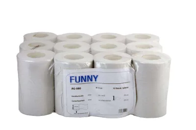 Produktbild von FUNNY Handtuchrolle 20 cm, 1 lagig, mini, weiß, Innenabwickl 12 Rollen