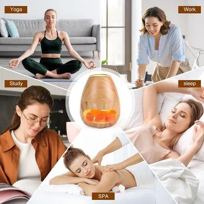 Produktbild von Famanu Aromadiffuser 200 ml - 2-in-1 Aromatherapiegerät mit Salzkristallen