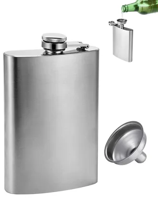 Hüftflasche 35 ml Edelstahl mit Trichter-Set für Whisky, Rum, Wodka