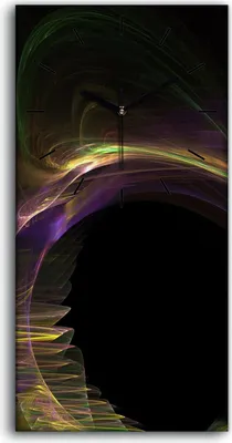 Produktbild von Dekor Leinwand Uhr Wandbilder Kunstdruck 30x60 digitales fraktales Kunst - schwarze Hände