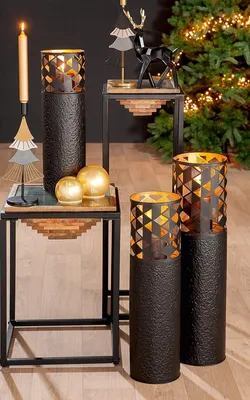 Produktbild von Gilde Windlicht "modern graphic" H. 60 cm 55192