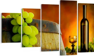 Produktbild von Bild auf Leinwand - Leinwandbild - Landwirtschaft Alkohol Fass Tasse - 100x60cm - Wand Bild - Wanddeko - Leinwanddruck - Bilder - Kunstdruck - Leinwand bilder - Wandkunst - EG100x60-2156
