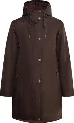 Produktbild von Damen Jacke braun Größe M mit Fleece-Futter und Kapuze mit Kordelzug
