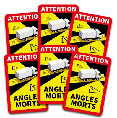 Produktbild von Angles Morts Aufkleber 25x17 cm – Frankreich Toter Winkel Kennzeichnung für LKW, Bus & Wohnmobil R143 LKW 6 Stück