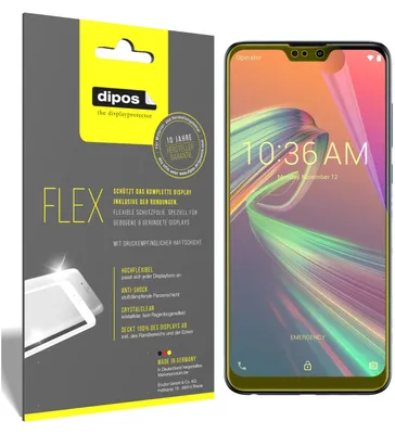 Produktbild von 3x Asus ZenFone Max Pro (M2) Schutzfolie Folie, 100% Displayabdeckung, dipos