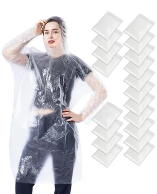 Immagine prodotto di Omgoods - 50 poncho impermeabili monouso con cappuccio, per adulti