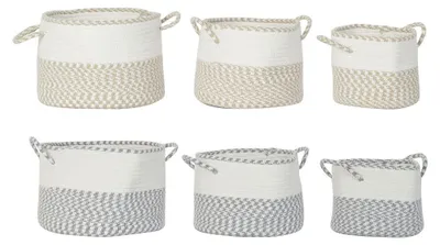 Korb-Set, 2 Stück, 42x62x32 cm, Boho-Stil, mehrfarbig