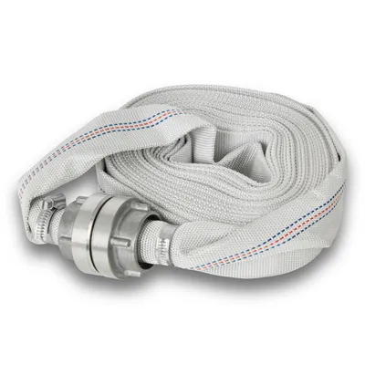 Produktbild von EBERTH 1" Feuerwehrschlauch Flachschlauch mit Storz Kupplung, Schlauch Länge 10m, Durchmesser 1 Zoll, Gewebeschlauch, Industrieschlauch