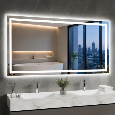 Immagine prodotto di Specchio da bagno illuminato, 76x127 cm, antiappannamento, grado di protezione IP65, dimmerabile, 3 tonalità di luce