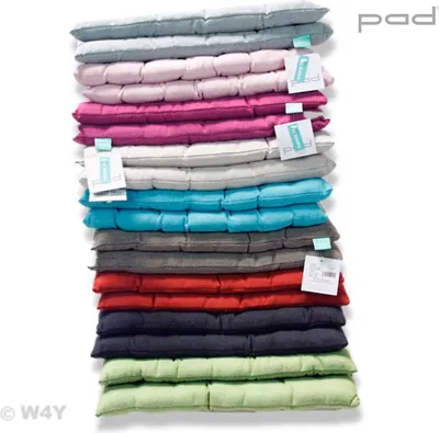 Produktbild von pad-home-design Sitzkissen Risotto, Petrol, 40 x 40 x 3 cm, 100% Baumwolle, Wetterfest, uni, 42er-Steppung, ohne Stuhlanbindung