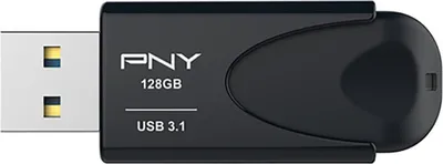 Produktbild von PNY Attache 4, 128 GB, USB Typ-A, 3.2 Gen 1 (3.1 Gen 1), 80 MB/s, Ohne Deckel, Schwarz