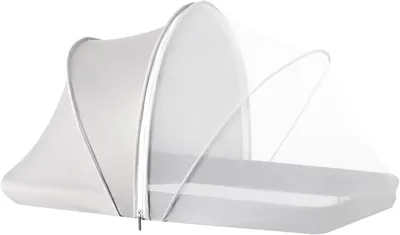 Obrázek produktu pro Síťka na kočárek - ochrana proti hmyzu - pro kojence - prodyšná síťovina - rozměry 100x55x42 cm - šedá barva