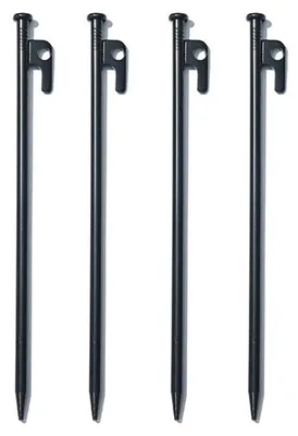 Produktbild von 1/4/6 Stück 20/25/30/40 cm Stahl-Zeltnägel, robust, für Outdoor-Wandern, Camping, Zelte, Planen, Überdachungen, windfest, Bodenanker, Metall-Zeltpflöcke