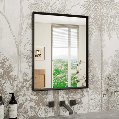 Immagine prodotto di Omgoods - Specchio da parete rettangolare nero vintage, 30 x 40 cm