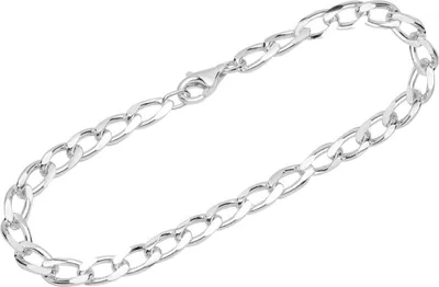 Produktbild von Armband 925 Sterling Silber 23cm Langpanzerkette oval geshliffen Herren Armkette