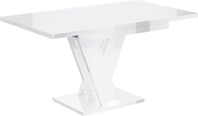 Produktbild von ALTDECOR Esstisch ausziehbar, ideal als Küchentisch, Esszimmertisch - oder Wohnzimmertisch, solide Konstruktion aus Möbelplatte, 120 -160x80x75 cm - Hochglanz Weiß - ASIV