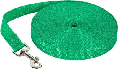 Produktbild von 20m lange Hundeleine Nylon 2cm schwarz für mittelgroße Hunde