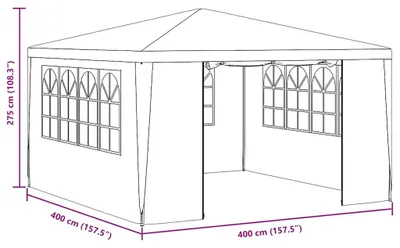 Produktbild von vidaXL Profi-Partyzelt mit Seitenwänden 4×4 m Anthrazit 90 g/m²