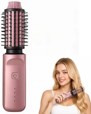 Immagine prodotto di Spazzola termica da 38 mm, con 4 impostazioni di temperatura, ricaricabile, color oro rosa, per capelli