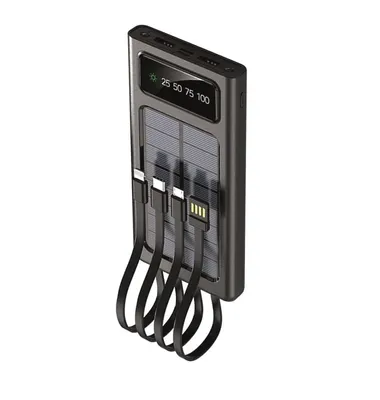 Produktbild von 2GO Powerbank Solar 10000mAh mit LED Taschenlampe schwarz - Micro (AAA)