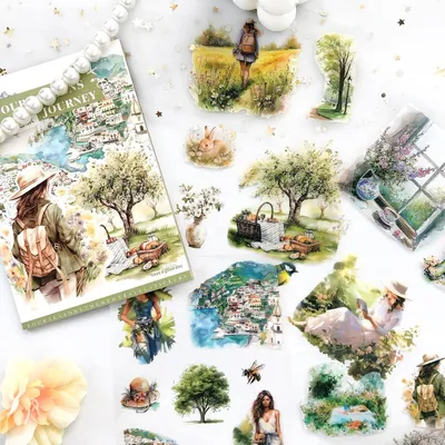 Produktbild von Sticker Aufkleber, Scrapbooking-Aufkleber, Zubehör, 20 Blatt, Bullet-Journal-Aufkleber, ästhetische Aufkleber für Journaling, DIY-Album (Reiseserie 2)