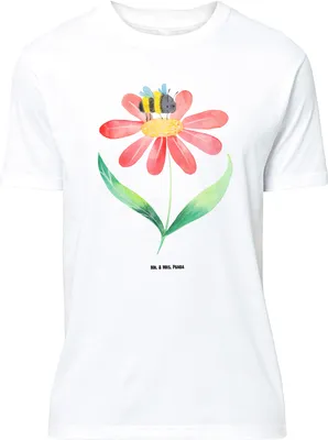 Produktbild von Mr. & Mrs. Panda T-Shirt Hummel Blume - Weiß - Geschenk, Wespe, Tshirt, Hummeln, Natur, mit Spruch, Oversize, Shirt, Biene, Lustige Sprüche