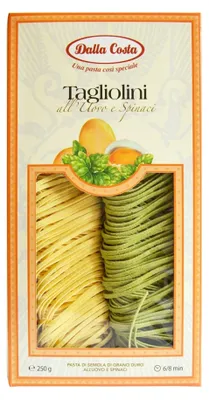 Obrázek produktu pro Nudeln Tagliolini s vejci a špenátem 250g - Dalla Costa