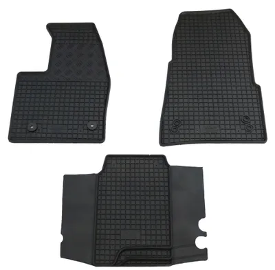 Gummifußmatten Set 3-teilig für Ford Transit (2020-, nur Automatik), schwarz