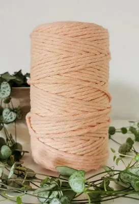 Produktbild von Makrameegarn Makramee Baumwollgarn Bastelgarn APRICOT  200 Meter 4 mm GEFLOCHTEN