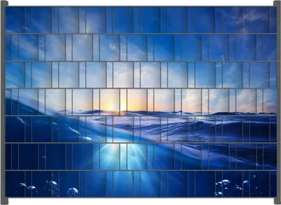 Produktbild von Wallario Zaunsichtschutz mit Motiv Wellen im Meer bei Sonnenuntergang für Ein- und Doppelstabmatten Zäune in der Größe 200 x 140 cm