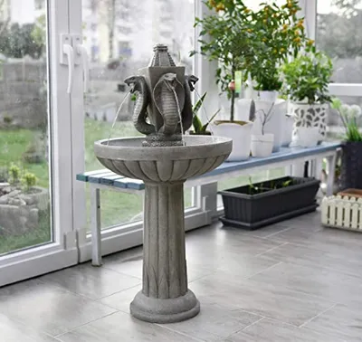 Produktbild von Köhko® Wasserspiel Maya Klassischer Etagenbrunnen Vogelbad Kaskade Zierbrunnen Gartenbrunnen Springbrunnen