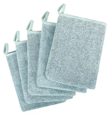 Zdjęcie produktu dla Zestaw 5 sztuk miękkich, chłonnych ściereczek do mycia, wykonanych z bawełny, o wymiarach 15x21 cm