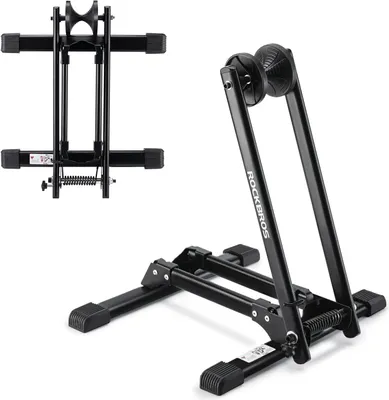 Produktbild von ROCKBROS Fahrradständer Bodenstabiler Faltbar Hinterradständer für 20-29'' MTB Rennrad Schwarz Doppelstab
