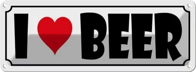 Produktbild von vianmo Blechschild 10x27 cm I Love Beer Essen Trinken