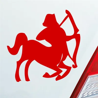 Produktbild von Auto Aufkleber Sternzeichen Schütze PKW Car KFZ Roller 10x10 cm Rot Sticker Heckscheibenaufkleber