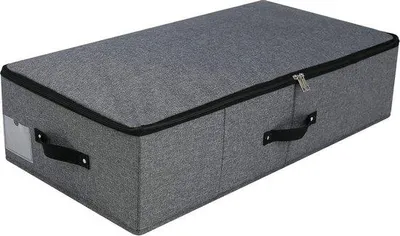 Obrázek produktu pro Plastová úložná bedna se zipovým uzávěrem – na oblečení a ložní prádlo – 745 x 38 x 18 cm – černá