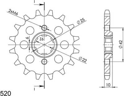 Immagine prodotto di Pignone Passo 520 - Z 15 Denti (Dis.20508)
