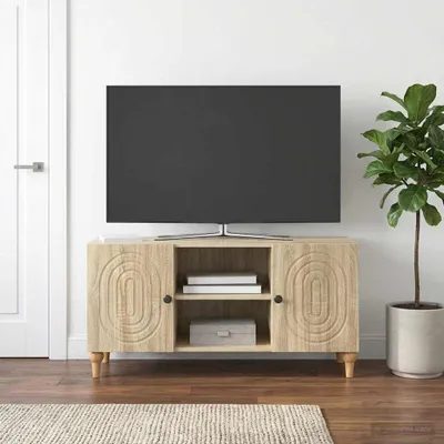 Image de Meuble TV vidaXL en chêne Sonoma 102 x 34,5 x 50 cm, aggloméré