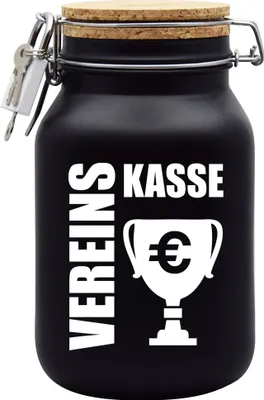 Produktbild von Spardose Geld Geschenk Ideen Vereins Kasse Schwarz Größe XL 2 Liter