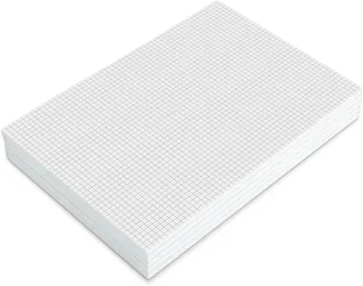 Produktbild von Notizblöcke Set - DIN A5 – 5 Blöcke - kariert - 50 Seiten pro Block - Geleimt - stabile Kartonrückseite - 90 g/m² Papier - hochwertig