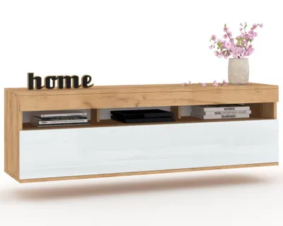 Produktbild von Fernsehschrank TV-Lowboard PLAY HÄNGEND Craft Eiche/Weiß Hochglanz 100cm