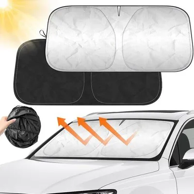 Produktbild von Famanu Sonnenblende für die Frontscheibe 142 × 80 cm - effektiver Hitzeschutz für Autos
