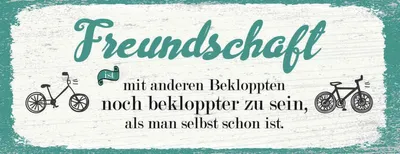 Produktbild von vianmo Holzschild 10x27 cm Freundschaft noch bekloppter sein Spruch Zitat