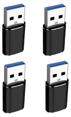 Imagen del producto de INF Paquete de 4 adaptadores USB-C a USB 3.0: convertidor USB-C hembra a USB-A 3.0 OTG con soporte para carga rápida.