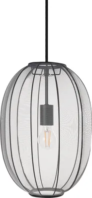 Zdjęcie produktu dla BELIANI Lampa sufitowa wisząca czarna nylonowy klosz wygląd nowoczesny do salonu sypialni