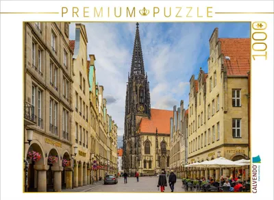 Produktbild von CALVENDO Puzzle Blick zur St. Lamberti Kirche | 1000 Teile Lege-Größe 64x48cm Foto-Puzzle für glückliche Stunden