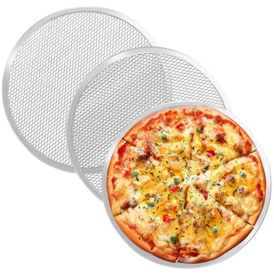 Pizzasieb 3er-Set 30,5 cm Aluminium antihaftbeschichtet rund Ofen